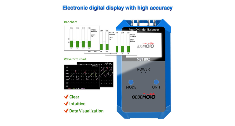 4 Cylinder Balancer Vacuum Instrument OBEMEOTO B02 For Motorcycle Negative Pressure Consist Adjust Meter Gauge