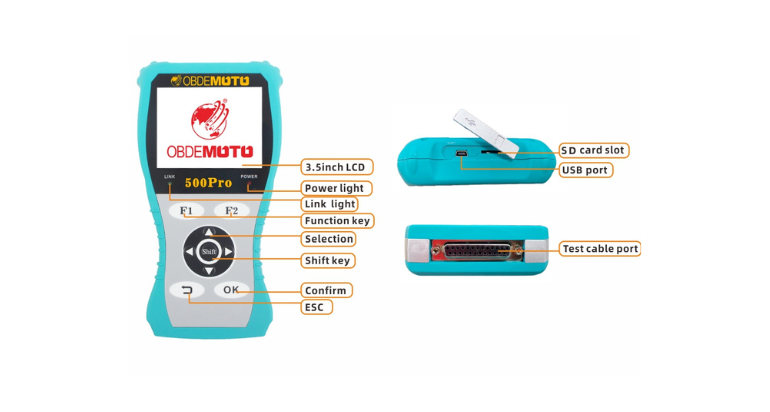 OBDEMOTO MST-500PRO Motorcycle Diagnostic Scanner Read & Clear Fault Code CO Ldle Speed Adjustment